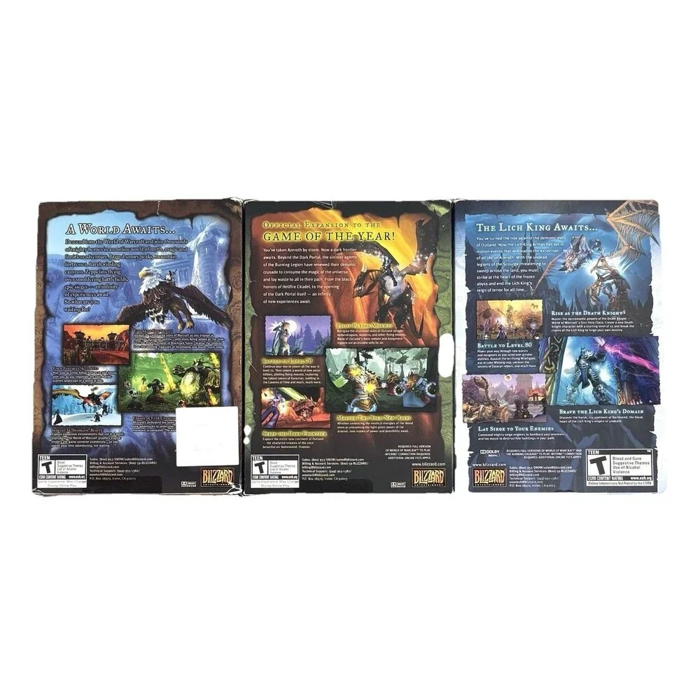 World Of Warcraft PC DVD-ROM + Cataclysm + Wrath Of The Lich King Expansion